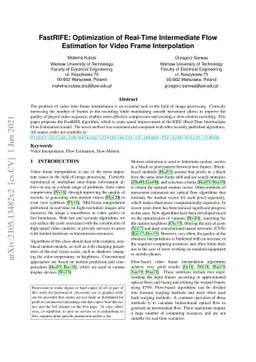 FastRIFE: Optimization of Real-Time Intermediate Flow Estimation for
  Video Frame Interpolation