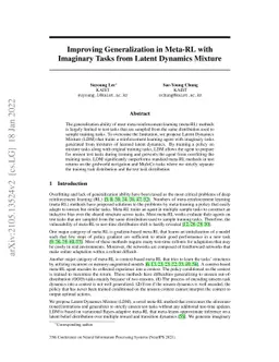 Improving Generalization in Meta-RL with Imaginary Tasks from Latent
  Dynamics Mixture