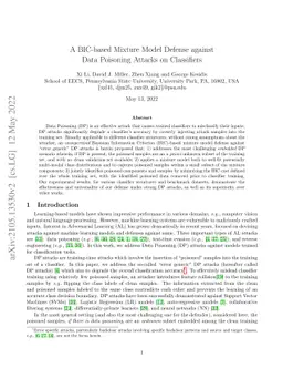 A BIC-based Mixture Model Defense against Data Poisoning Attacks on
  Classifiers