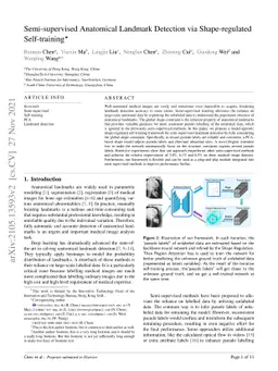 Semi-supervised Anatomical Landmark Detection via Shape-regulated
  Self-training