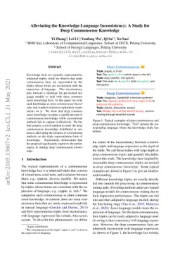 Alleviating the Knowledge-Language Inconsistency: A Study for Deep
  Commonsense Knowledge