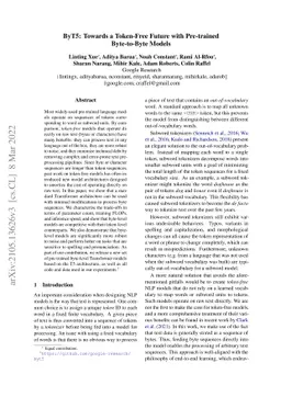 ByT5: Towards a token-free future with pre-trained byte-to-byte models