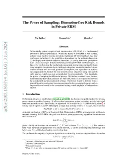 The Power of Sampling: Dimension-free Risk Bounds in Private ERM
