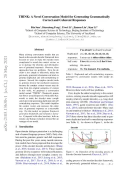 THINK: A Novel Conversation Model for Generating Grammatically Correct
  and Coherent Responses