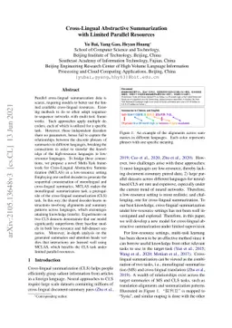 Cross-Lingual Abstractive Summarization with Limited Parallel Resources