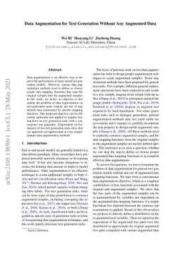 Data Augmentation for Text Generation Without Any Augmented Data