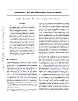 AutoSampling: Search for Effective Data Sampling Schedules