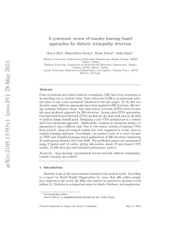 A systematic review of transfer learning based approaches for diabetic
  retinopathy detection