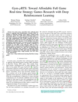 Gym-$μ$RTS: Toward Affordable Full Game Real-time Strategy Games
  Research with Deep Reinforcement Learning