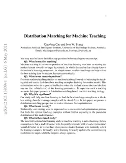 Distribution Matching for Machine Teaching
