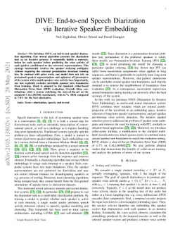 DIVE: End-to-end Speech Diarization via Iterative Speaker Embedding