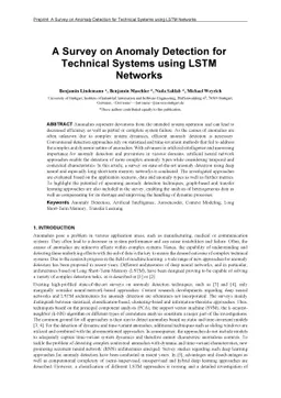 A Survey on Anomaly Detection for Technical Systems using LSTM Networks