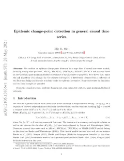 Epidemic change-point detection in general causal time series
