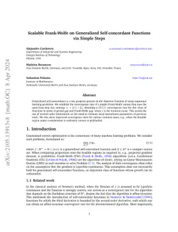 Scalable Frank-Wolfe on Generalized Self-concordant Functions via Simple
  Steps