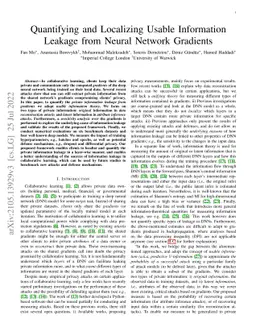 Quantifying and Localizing Usable Information Leakage from Neural
  Network Gradients