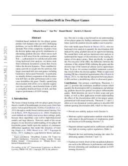 Discretization Drift in Two-Player Games