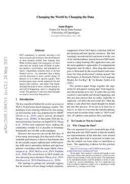 Changing the World by Changing the Data