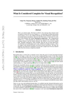 What Is Considered Complete for Visual Recognition?