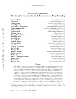 Uncertainty Baselines: Benchmarks for Uncertainty & Robustness in Deep
  Learning