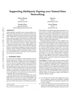 Supporting Multiparty Signing over Named Data Networking
