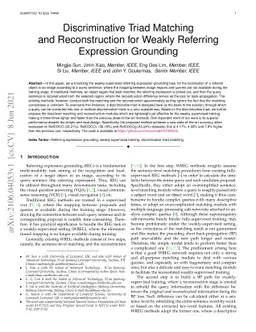 Discriminative Triad Matching and Reconstruction for Weakly Referring
  Expression Grounding