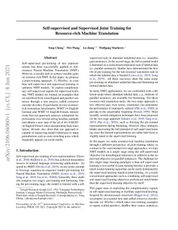 Self-supervised and Supervised Joint Training for Resource-rich Machine
  Translation