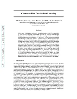 Coarse-to-Fine Curriculum Learning