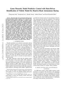 Game-Theoretic Model Predictive Control with Data-Driven Identification
  of Vehicle Model for Head-to-Head Autonomous Racing