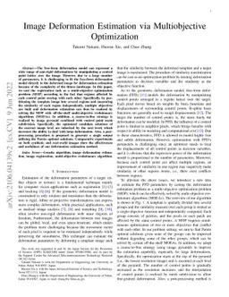 Image Deformation Estimation via Multi-Objective Optimization