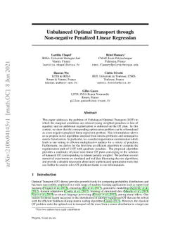 Unbalanced Optimal Transport through Non-negative Penalized Linear
  Regression