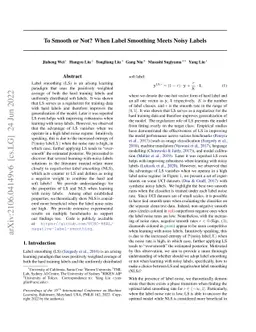 To Smooth or Not? When Label Smoothing Meets Noisy Labels