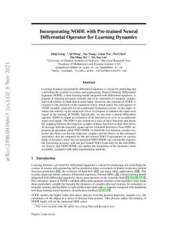 Incorporating NODE with Pre-trained Neural Differential Operator for
  Learning Dynamics