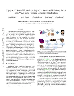 LipSync3D: Data-Efficient Learning of Personalized 3D Talking Faces from
  Video using Pose and Lighting Normalization