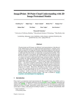 Image2Point: 3D Point-Cloud Understanding with 2D Image Pretrained
  Models