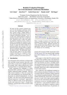 Realistic Evaluation Principles for Cross-document Coreference
  Resolution