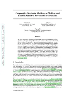 Cooperative Stochastic Multi-agent Multi-armed Bandits Robust to
  Adversarial Corruptions