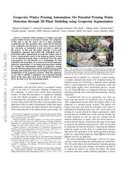Grapevine Winter Pruning Automation: On Potential Pruning Points
  Detection through 2D Plant Modeling using Grapevine Segmentation