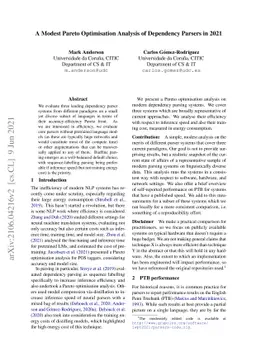 A Modest Pareto Optimisation Analysis of Dependency Parsers in 2021
