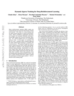 Dynamic Sparse Training for Deep Reinforcement Learning