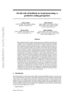 On the role of feedback in visual processing: a predictive coding
  perspective