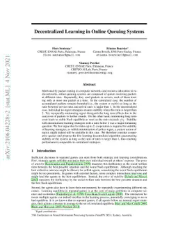 Decentralized Learning in Online Queuing Systems
