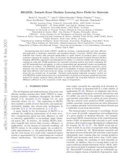 BIGDML: Towards Exact Machine Learning Force Fields for Materials