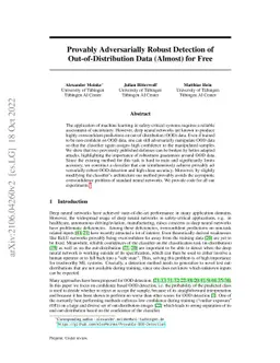 Provably Robust Detection of Out-of-distribution Data (almost) for free