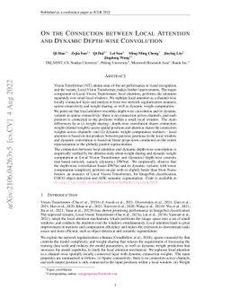 On the Connection between Local Attention and Dynamic Depth-wise
  Convolution