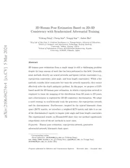 3D Human Pose Estimation Based on 2D-3D Consistency with Synchronized
  Adversarial Training