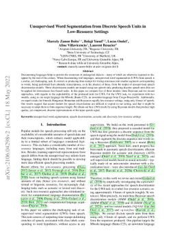 Unsupervised Word Segmentation from Discrete Speech Units in
  Low-Resource Settings