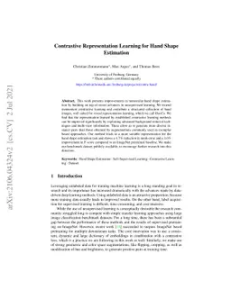 Contrastive Representation Learning for Hand Shape Estimation