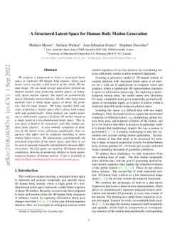 A structured latent space for human body motion generation