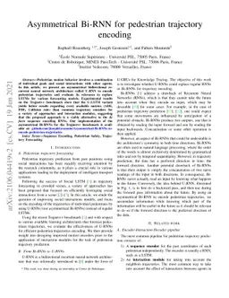 Asymmetrical Bi-RNN for pedestrian trajectory encoding