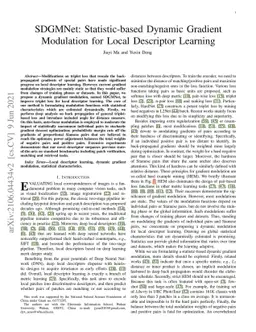SDGMNet: Statistic-based Dynamic Gradient Modulation for Local
  Descriptor Learning